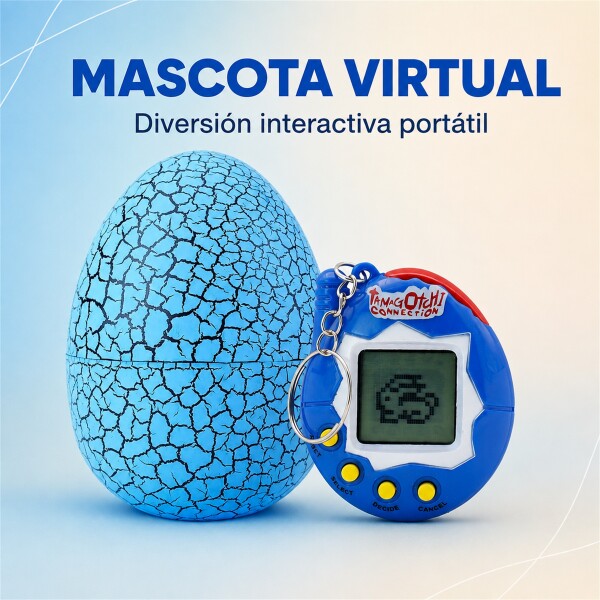 Juego de Mascota Virtual con Huevo y Consola Llavero Azul 1
