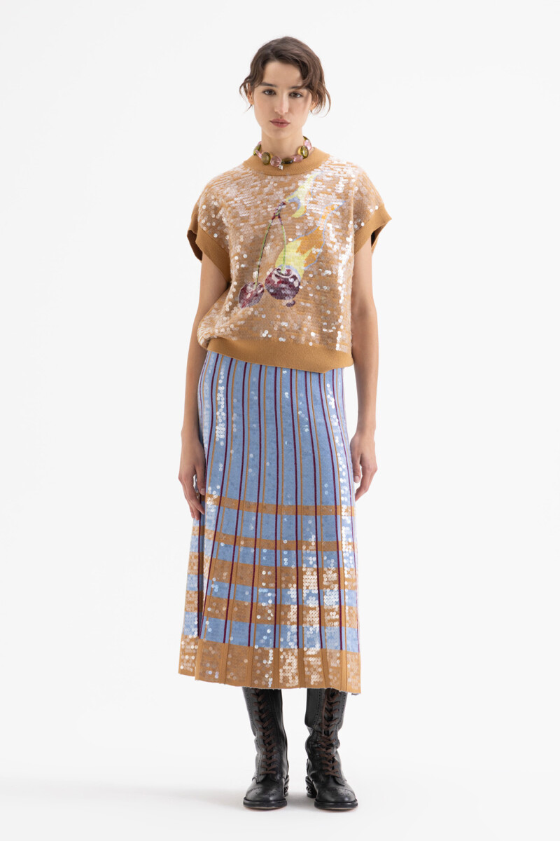 POLLERA FLAMING CHERRY Celeste