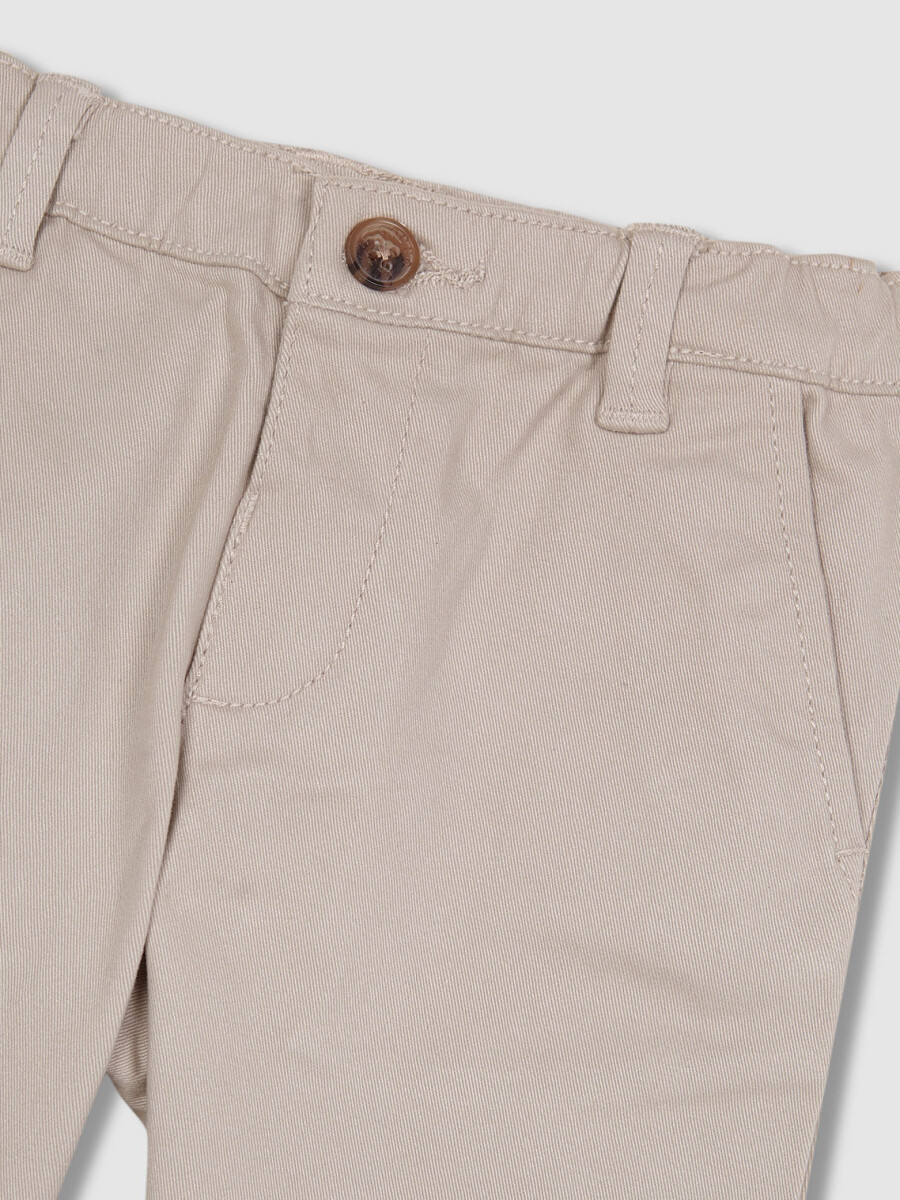 Pantalon Chino Con Goma En La Cintura Piedra
