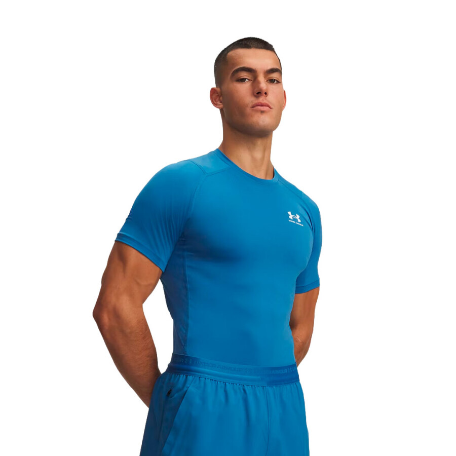 Remera de Hombre Under Armour Heatgear Compression Short Sleeve Azul