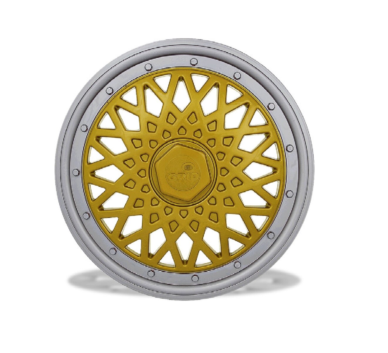 TAZA DE RUEDA 14'' BBS (DORADO Y GRIS) 
