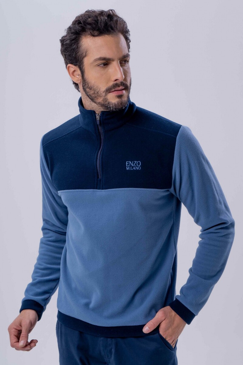 SUETER FLEECE AZUL OSCURO 