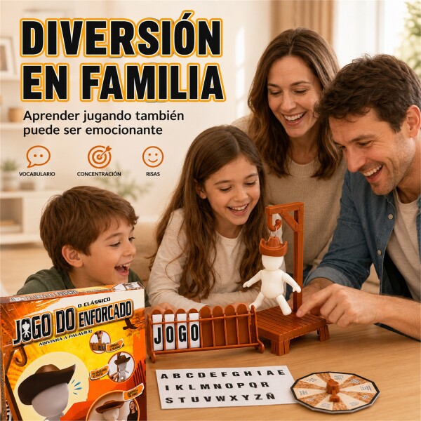 Juego de Mesa Ahorcado con Letras y Piezas de Encastre Marrón