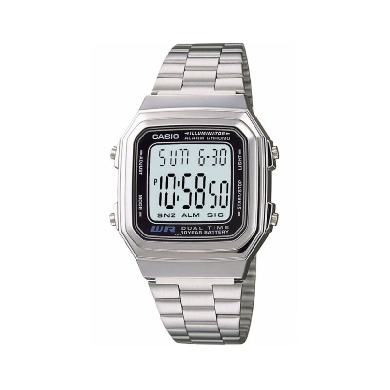 Reloj Casio Retro A178WA-1ADF para hombre en acero Plateado