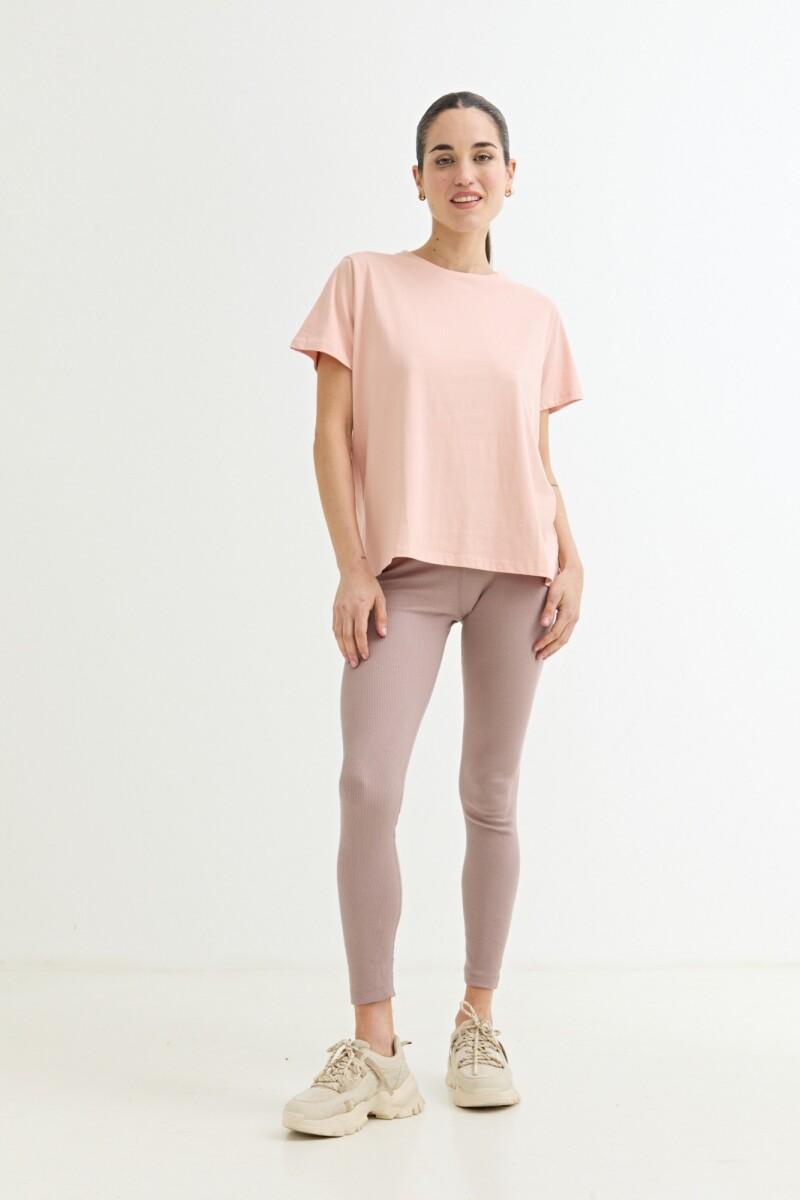 Remera básica cuello redondo - Rosa 