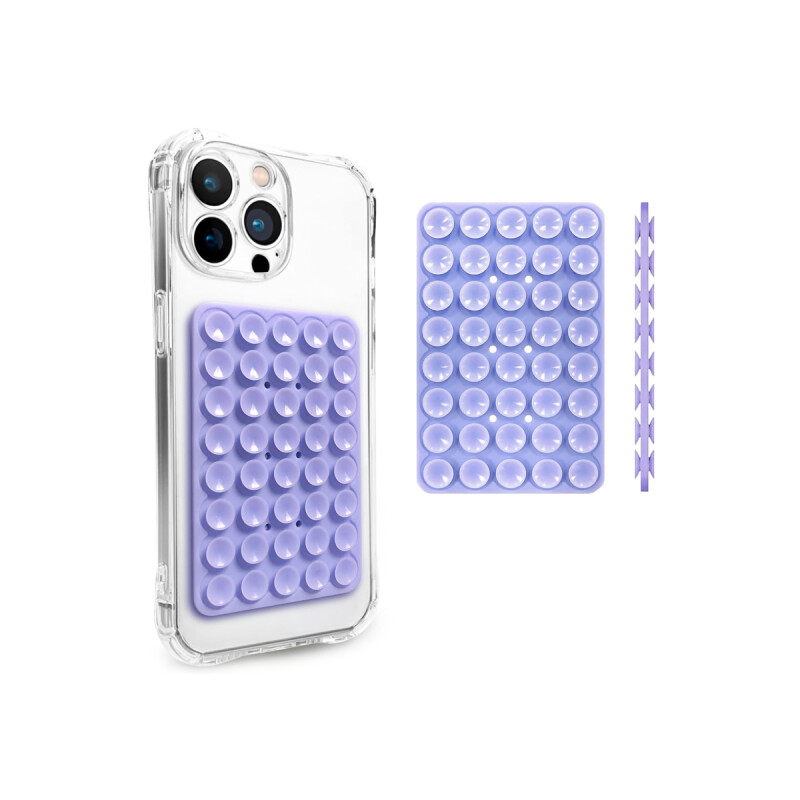 Soporte ventosa doble para celular color lavanda Soporte Ventosa Doble Para Celular Color Lavanda