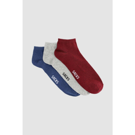 Pack x 3 medias cortas de algodón lisas Variante 41