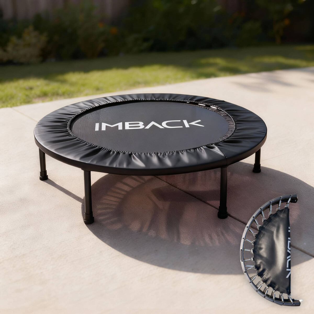 Mini Trampolin Plegable Cama Elástica Saltarín Fitness 102 Cm IMBACK Color Negro 