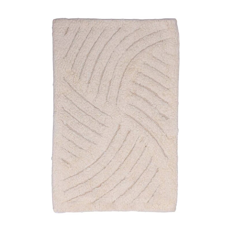 Alfombra de baño antideslizante en algodón 40x60cm Espiral Blanco
