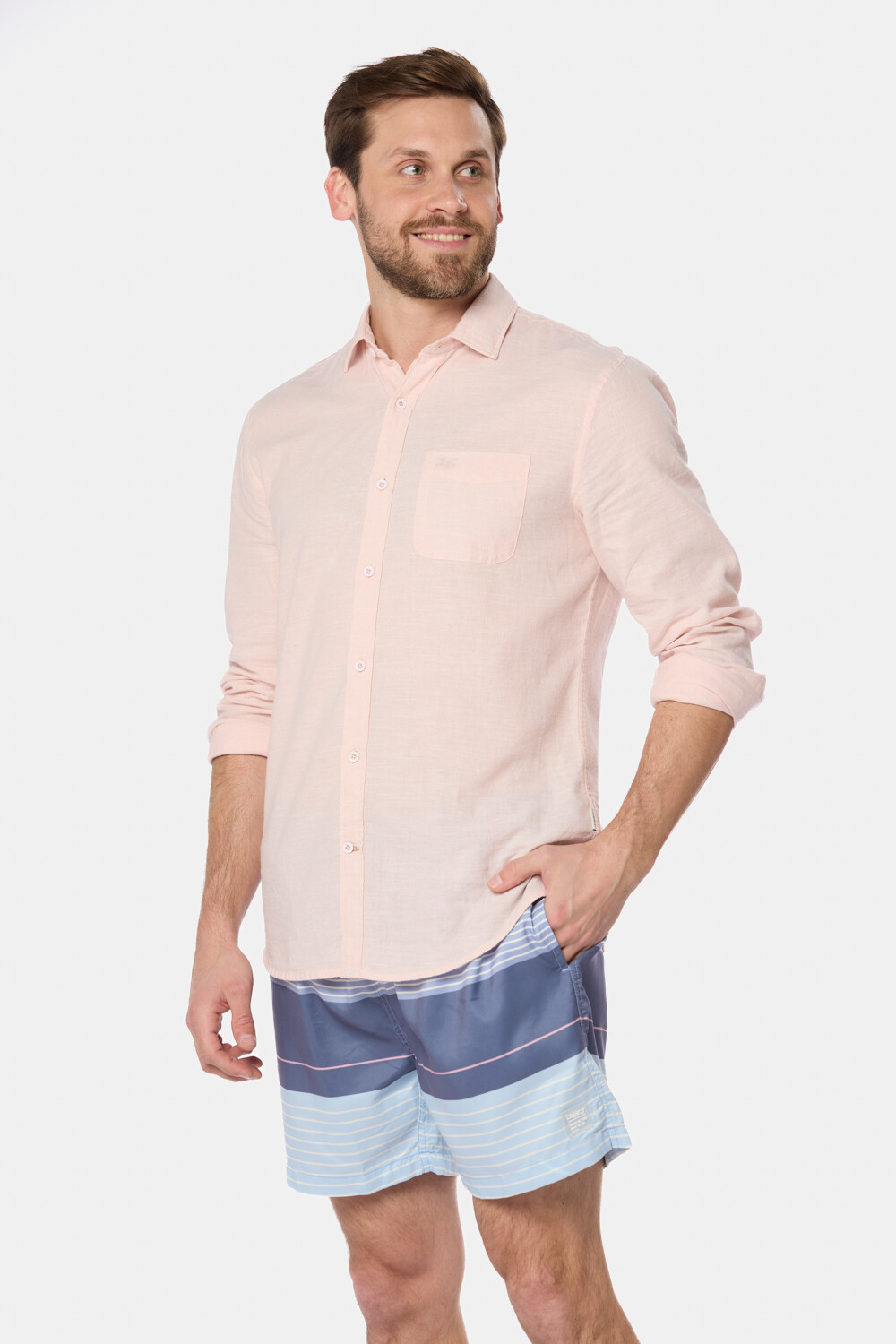 SHORT DE BAÑO RAYADO Azul