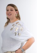 Blusa de lino con detalles dorados Importación italiana Blusa de lino con detalles dorados Importación italiana