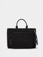 Bolso Tote De Nylon Con Colgante M negro