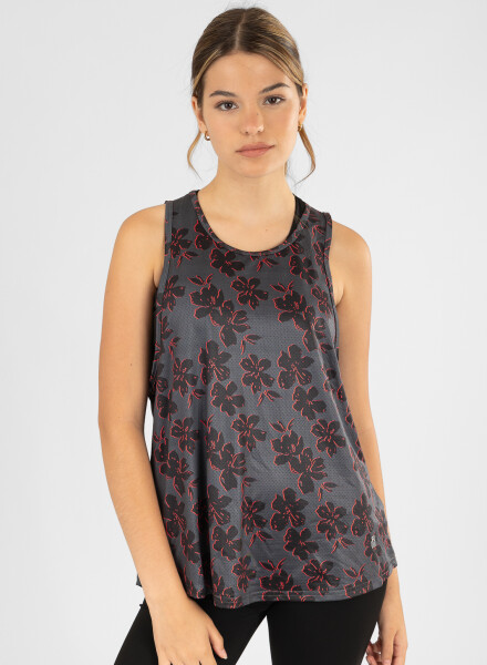 Mesh musculosa estampada Negro