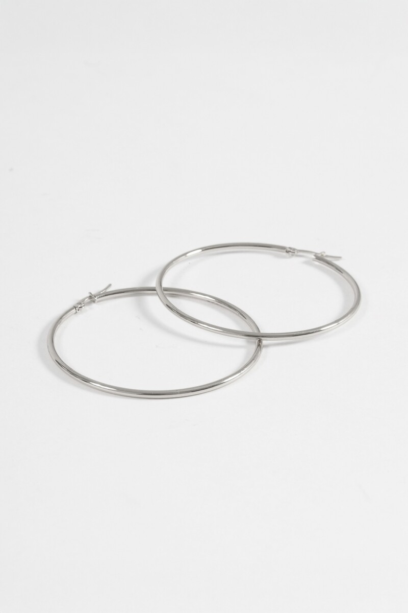 Aros acero maxi plateado