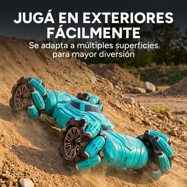 Auto Control Remoto 360° Acrobático Control + Brazalete Celeste