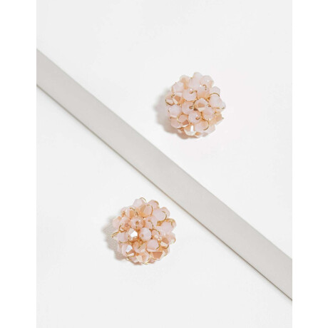 Aros Pasantes Flor Rosa Claro