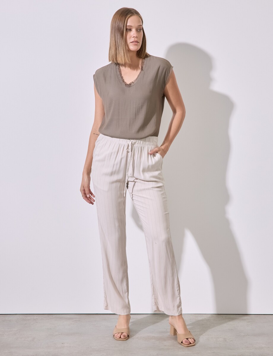 Pantalon Print - Beige 