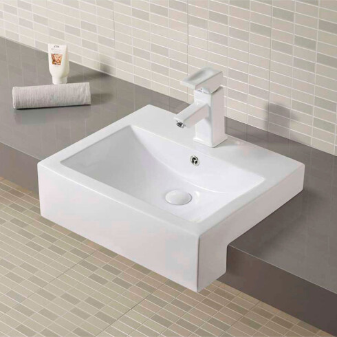 BACHA DE SEMI ENCASTRE 54X45X17 EMPOTRAR BLANCO BRONCE 000