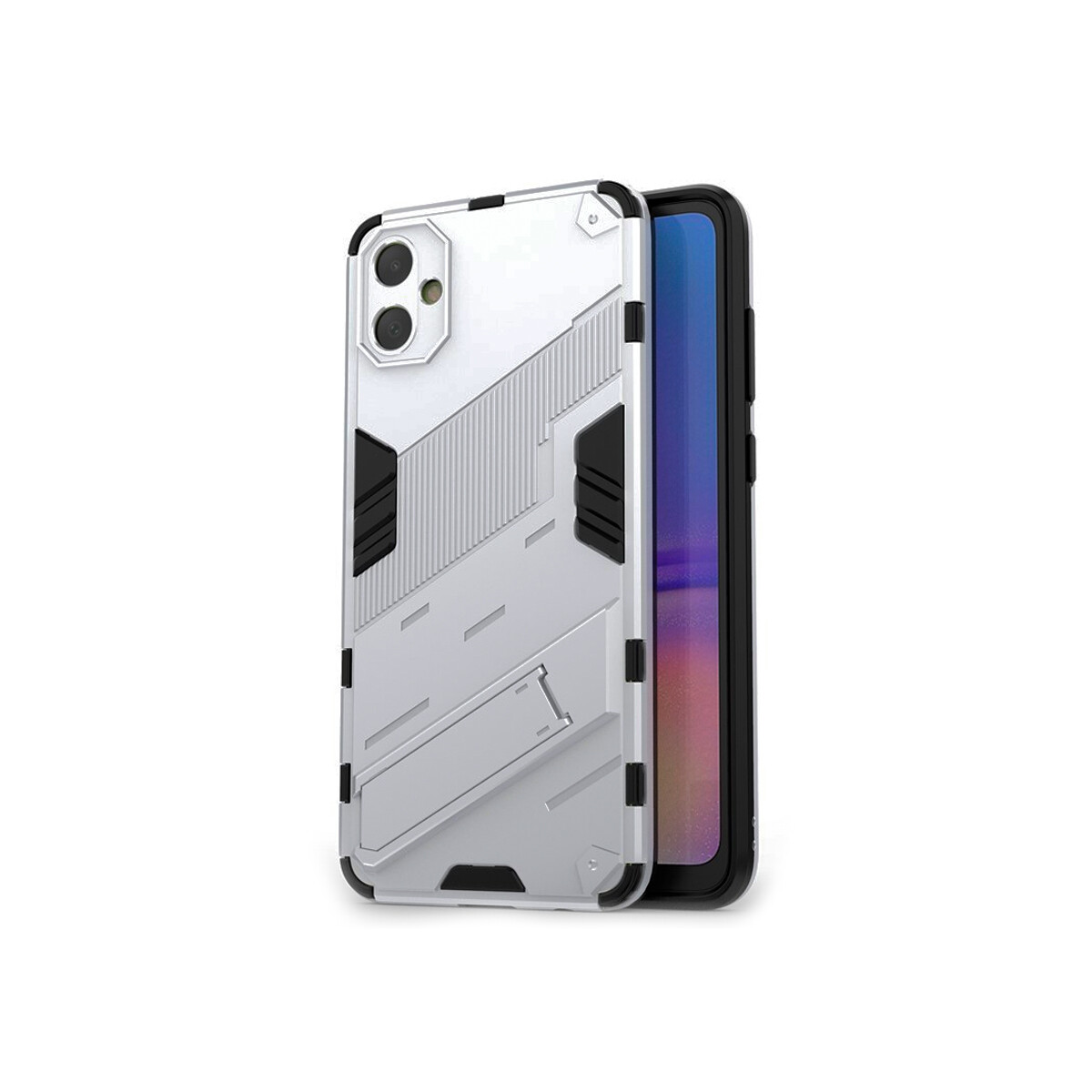 Protector rígido Samsung Galaxy A05 con soporte color gris 