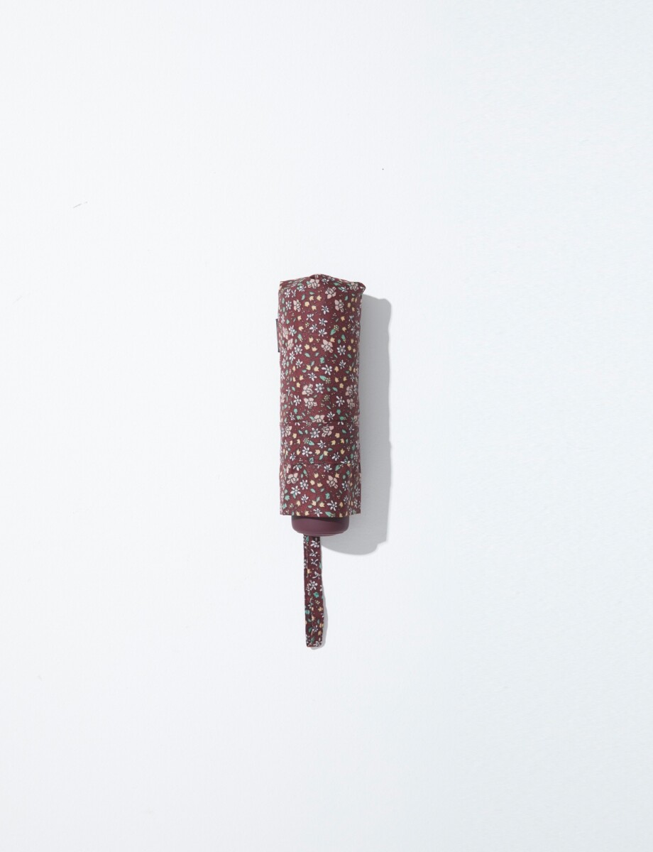 Paraguas con estampa floral - bordo 