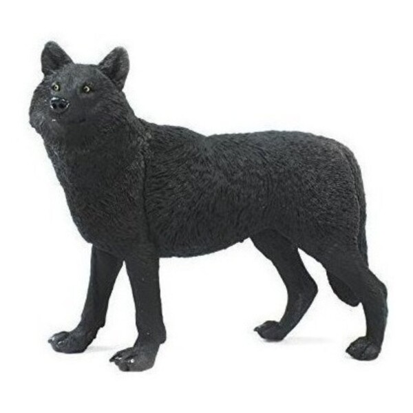 Figura Safari Lobo Negro Salvaje Coleccionable Tipo Perro Figura Safari Lobo Negro Salvaje Coleccionable Tipo Perro