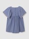 Vestido Con Bordados Azul Claro