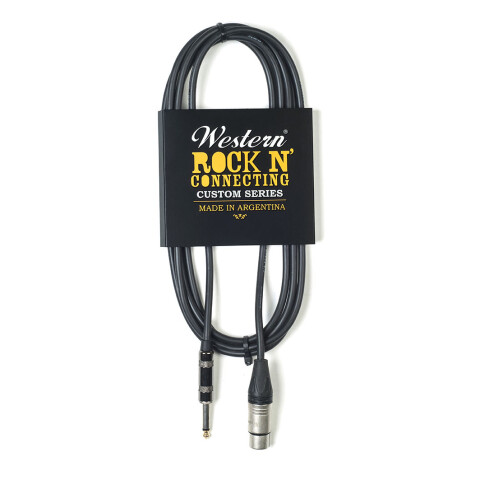 Cable Western XLR Hembra-Plug mono recto 3 mts niquelado Cable Western XLR Hembra-Plug mono recto 3 mts niquelado