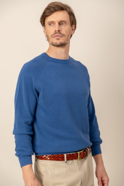 Sweater round neck Blue