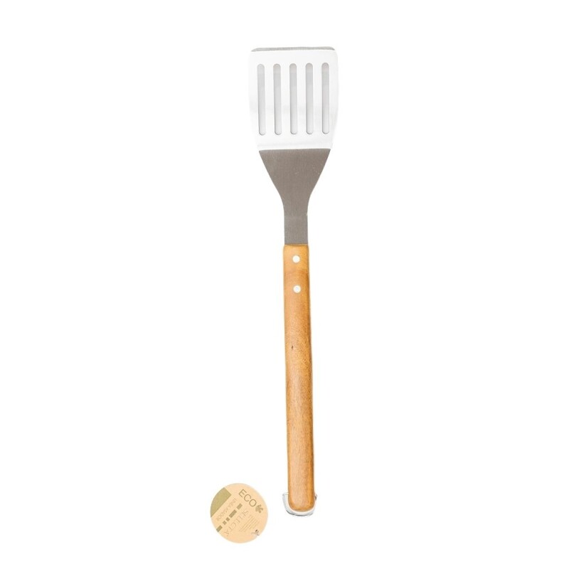 ESPATULA PERFORADA 45CM ACERO INOX MANGO MADERA ESPATULA PERFORADA 45CM ACERO INOX MANGO MADERA