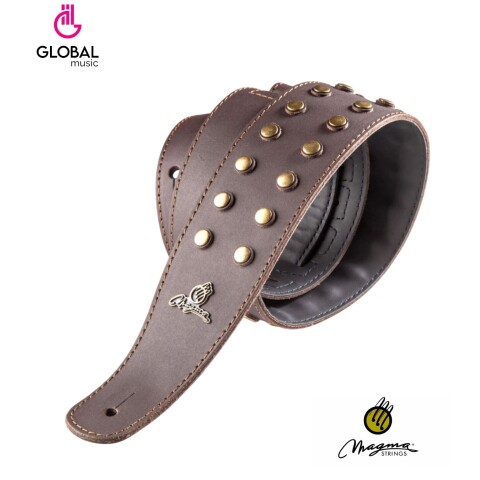Correa P/guitarra Cuero Marrón C/tacha Botón Bronce 07mh02 Correa P/guitarra Cuero Marrón C/tacha Botón Bronce 07mh02