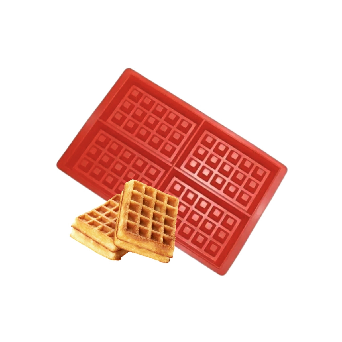 Molde de Waffle de Silicona 4 Cavidades 