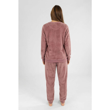 Pijama leopard fleece Rosa antique