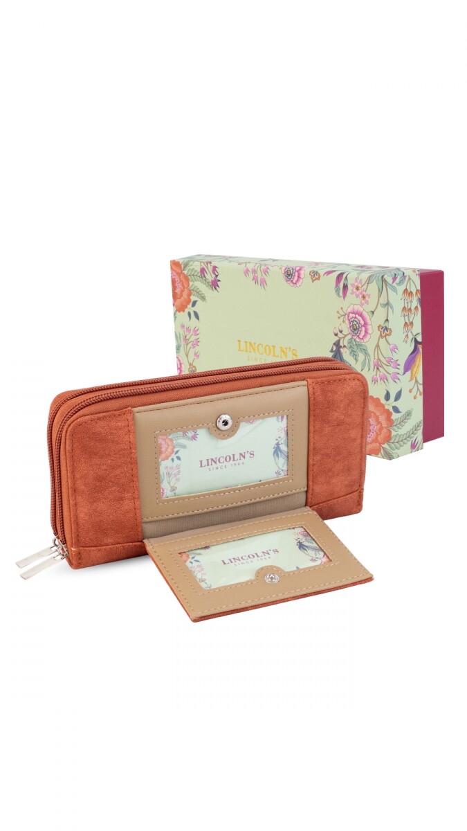 BILLETERA HIBISCO - LADRILLO 