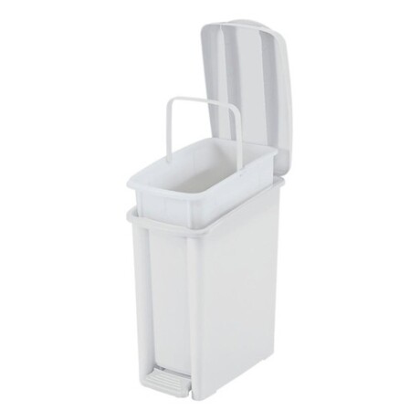 Papelera basurero rectangular Rimax con apertura a pedal de 10 Litros Blanco