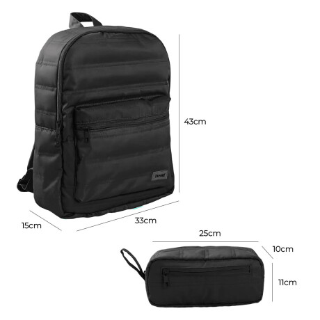 Mochila Urbana Expert + Cartuchera Set Puffer Negro
