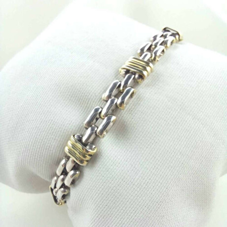Pulsera de Plata 925 con double de Oro 18 ktes Panter