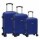 Set de Valijas Rígidas 3 Tamaños 4 Ruedas y Candado p/Viaje Azul