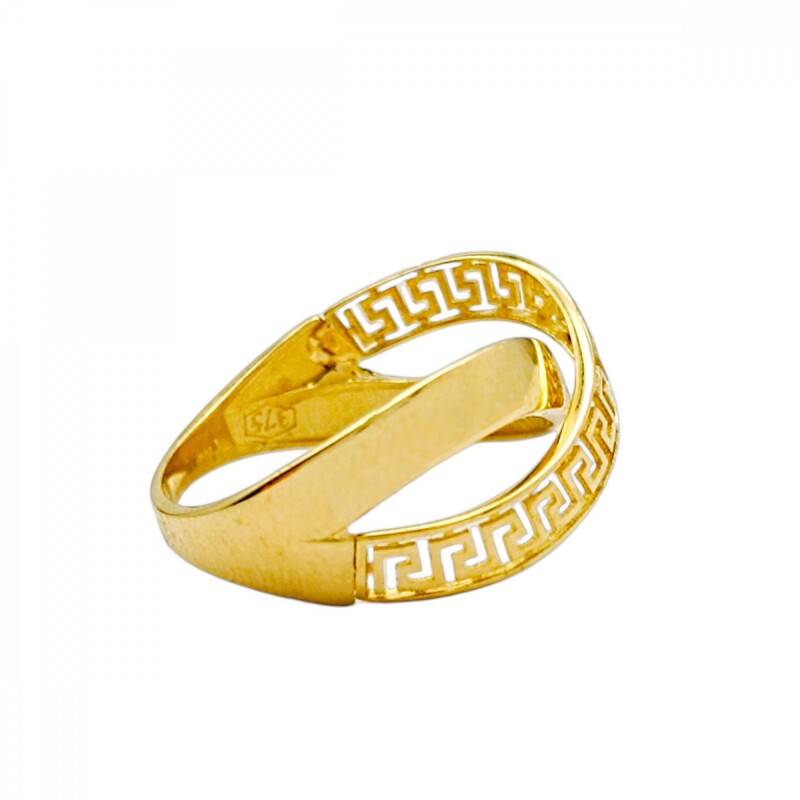 Anillo Cruzado Griego-Oro bajo-Sin piedra-AN8230 sinpiedra