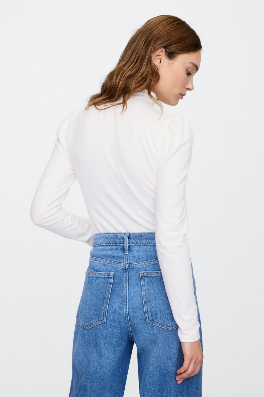 Remera Polera Puff Mujer White Uk