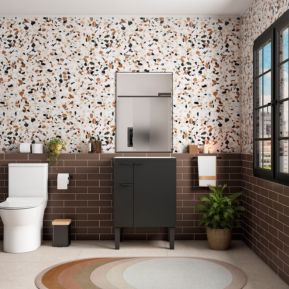 MUEBLE DE BAÑO MAGNOLIA NEGRO SIN TAPA Mueble De Baño Magnolia Negro Sin Tapa