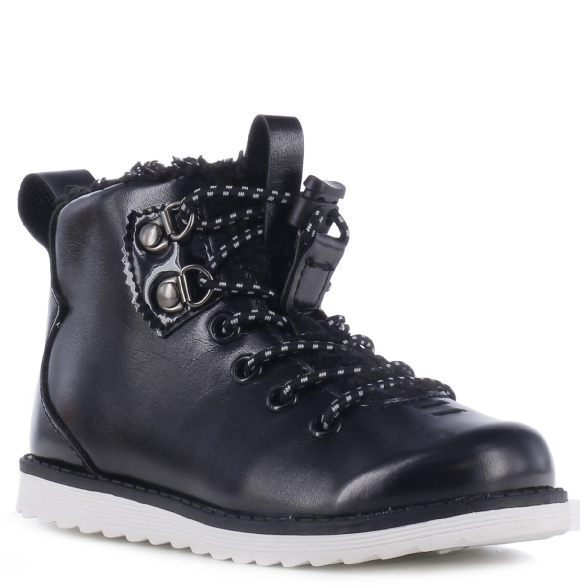 Bota de Niña MINI Miss Carol SILVE corderito cordones elásticos - Negro 