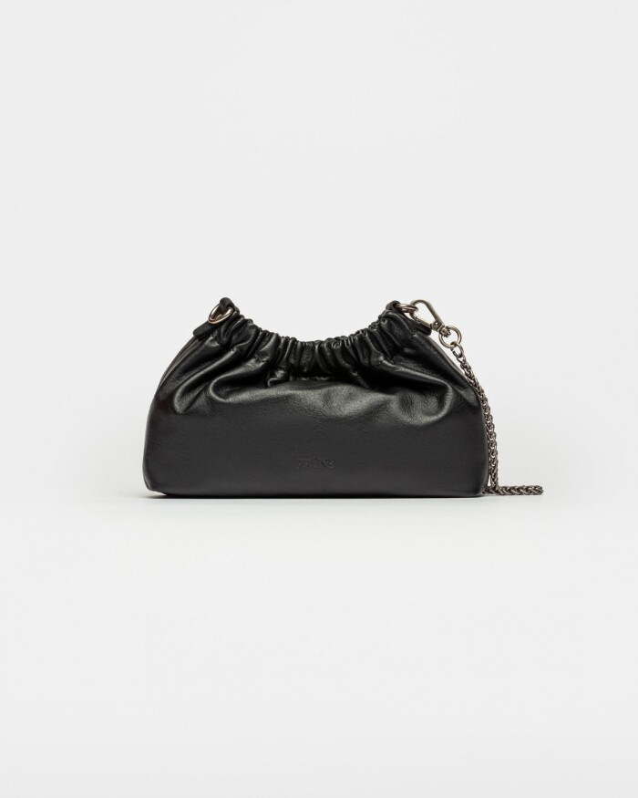 Mini bag Gina en cuero liso Negro