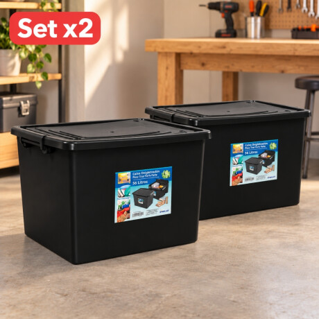 Set x2 caja organizadora 56 lts NEGRO