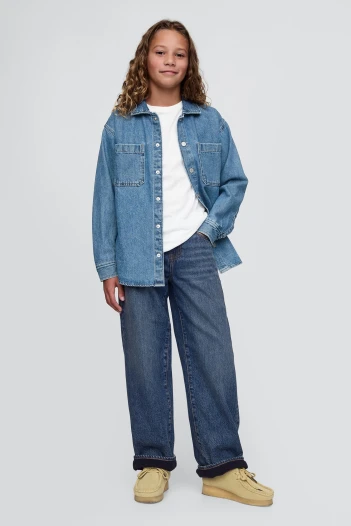 Jean 90S Loose Forrado Niño Medium Wash
