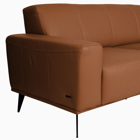 SOFÁ C/CHAISE CUERO-100-NATURAL MARRON 2050 CAMEL