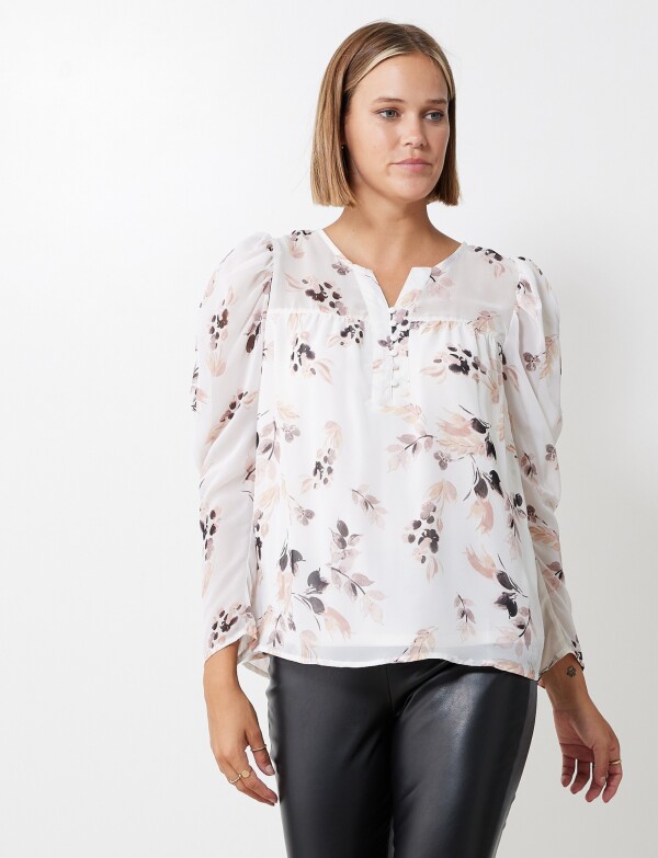 Blusa Gasa Floral CRUDO/MULTI