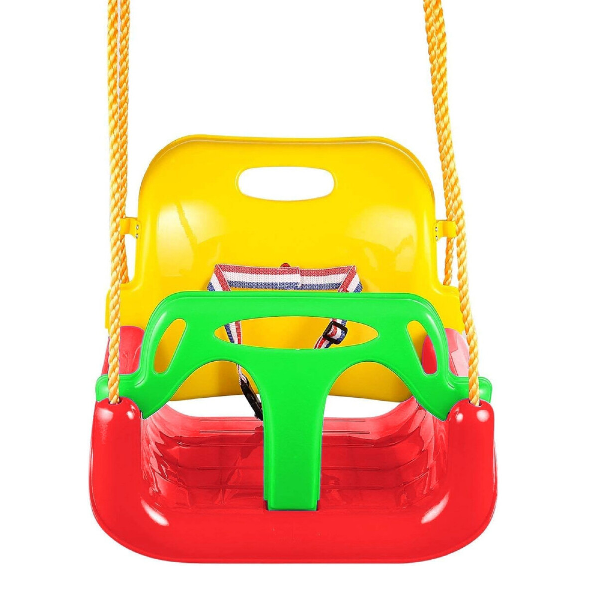 Hamaca Infantil 3en1 Adaptable Bebé Niño Plástico c/Cuerdas - Rojo 
