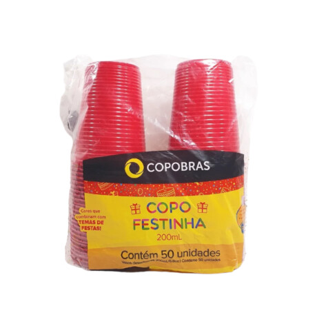 Vasos Descartable Copobras 200 ml x 50 Color Rojo