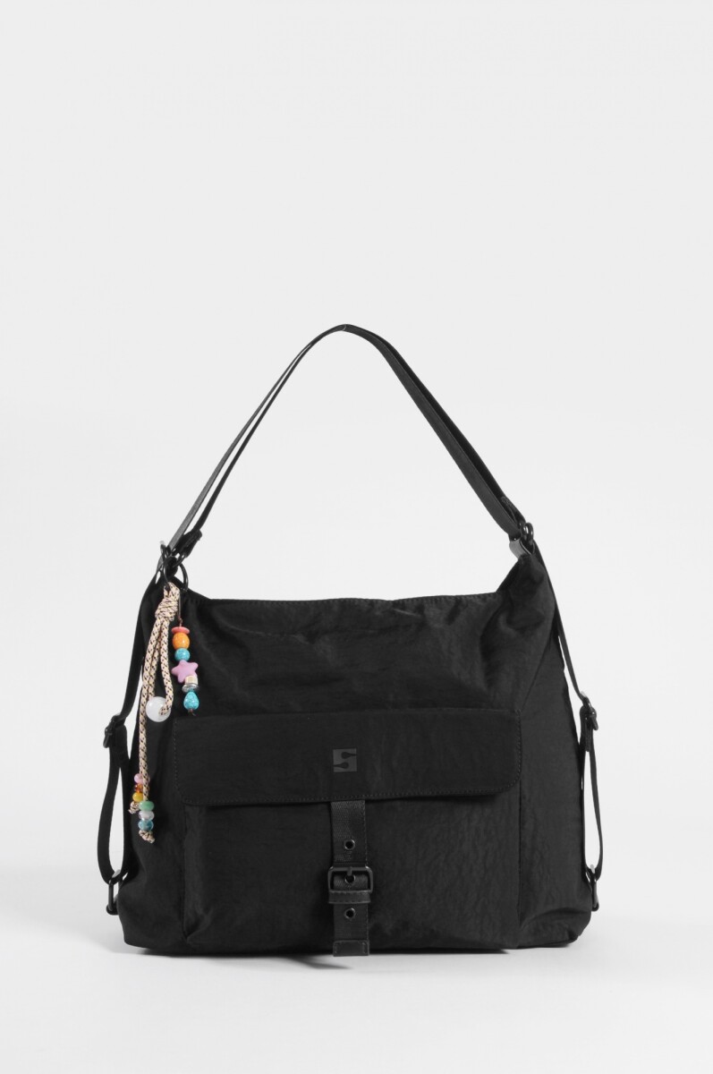 Mochila hobo con llavero - negro 