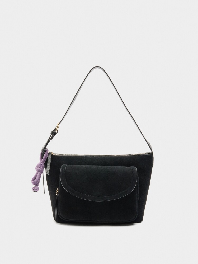 Bolso De Hombro Con Piel negro